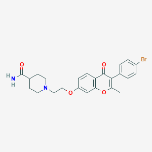 molecular formula C24H25BrN2O4 B360192 1-(2-((3-(4-bromophenyl)-2-methyl-4-oxo-4H-chromen-7-yl)oxy)ethyl)piperidine-4-carboxamide CAS No. 920434-43-1