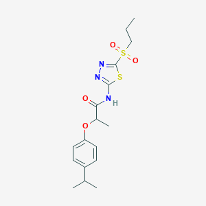 molecular formula C17H23N3O4S2 B360193 2-(4-isopropylphenoxy)-N-[5-(propylsulfonyl)-1,3,4-thiadiazol-2-yl]propanamide CAS No. 905776-48-9