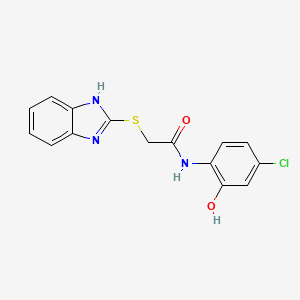 molecular formula C15H12ClN3O2S B3601930 2-(1H-benzimidazol-2-ylthio)-N-(4-chloro-2-hydroxyphenyl)acetamide 