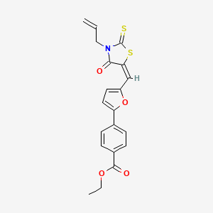 molecular formula C20H17NO4S2 B3601937 ethyl 4-{5-[(3-allyl-4-oxo-2-thioxo-1,3-thiazolidin-5-ylidene)methyl]-2-furyl}benzoate 