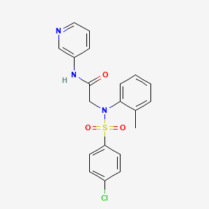 molecular formula C20H18ClN3O3S B3601957 N~2~-[(4-chlorophenyl)sulfonyl]-N~2~-(2-methylphenyl)-N~1~-3-pyridinylglycinamide 