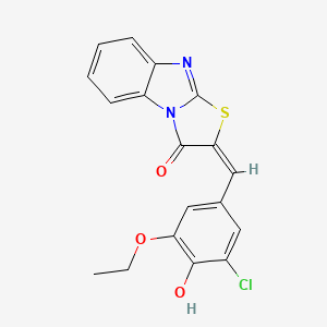 molecular formula C18H13ClN2O3S B3601988 2-(3-chloro-5-ethoxy-4-hydroxybenzylidene)[1,3]thiazolo[3,2-a]benzimidazol-3(2H)-one 