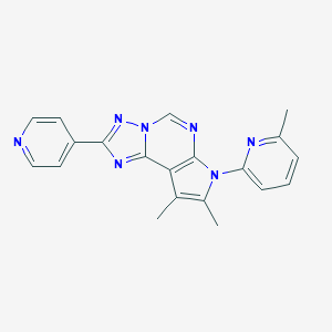 molecular formula C20H17N7 B360203 8,9-dimethyl-7-(6-methyl-2-pyridinyl)-2-(4-pyridinyl)-7H-pyrrolo[3,2-e][1,2,4]triazolo[1,5-c]pyrimidine CAS No. 920471-54-1