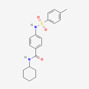 molecular formula C20H24N2O3S B3602075 N-cyclohexyl-4-{[(4-methylphenyl)sulfonyl]amino}benzamide 