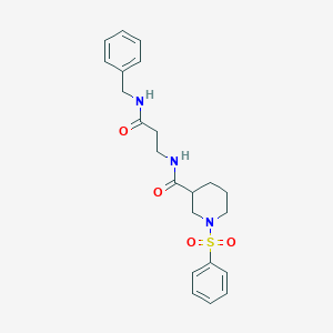 molecular formula C22H27N3O4S B360208 N-[3-(benzylamino)-3-oxopropyl]-1-(phenylsulfonyl)-3-piperidinecarboxamide CAS No. 919747-11-8