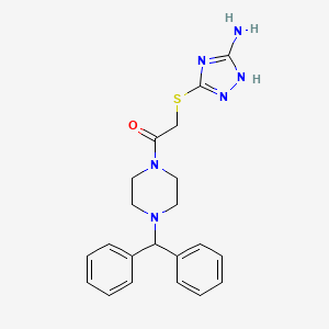 2-[(3-amino-1H-1,2,4-triazol-5-yl)sulfanyl]-1-[4-(diphenylmethyl)piperazin-1-yl]ethanone