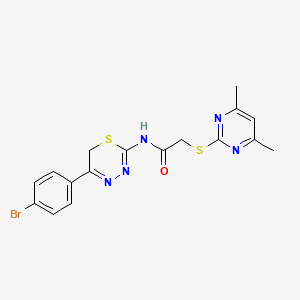 N-[5-(4-bromophenyl)-6H-1,3,4-thiadiazin-2-yl]-2-[(4,6-dimethyl-2-pyrimidinyl)thio]acetamide