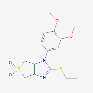 molecular formula C15H20N2O4S2 B360212 1-(3,4-dimethoxyphenyl)-2-(ethylsulfanyl)-3a,4,6,6a-tetrahydro-1H-thieno[3,4-d]imidazole 5,5-dioxide CAS No. 919736-71-3