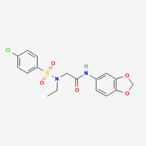 N-1,3-benzodioxol-5-yl-N~2~-[(4-chlorophenyl)sulfonyl]-N~2~-ethylglycinamide