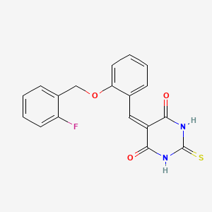 5-{2-[(2-fluorobenzyl)oxy]benzylidene}-2-thioxodihydro-4,6(1H,5H)-pyrimidinedione