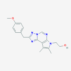 molecular formula C19H21N5O2 B360218 2-[2-(4-methoxybenzyl)-8,9-dimethyl-7H-pyrrolo[3,2-e][1,2,4]triazolo[1,5-c]pyrimidin-7-yl]ethanol CAS No. 921061-24-7