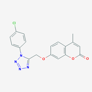molecular formula C18H13ClN4O3 B360219 7-{[1-(4-chlorophenyl)-1H-tetraazol-5-yl]methoxy}-4-methyl-2H-chromen-2-one CAS No. 912903-85-6