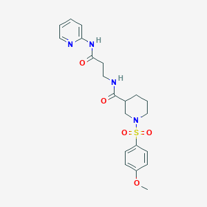 molecular formula C21H26N4O5S B360220 1-[(4-methoxyphenyl)sulfonyl]-N-[3-oxo-3-(2-pyridinylamino)propyl]-3-piperidinecarboxamide CAS No. 921136-49-4