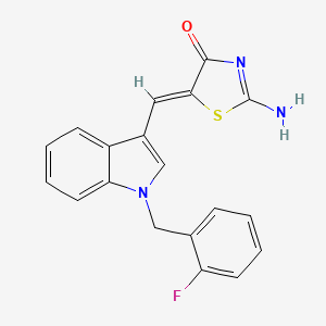 (5Z)-5-({1-[(2-FLUOROPHENYL)METHYL]-1H-INDOL-3-YL}METHYLIDENE)-2-IMINO-1,3-THIAZOLIDIN-4-ONE