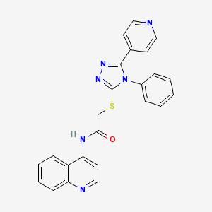 2-{[4-phenyl-5-(4-pyridinyl)-4H-1,2,4-triazol-3-yl]thio}-N-4-quinolinylacetamide