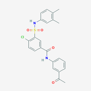 N-(3-acetylphenyl)-4-chloro-3-{[(3,4-dimethylphenyl)amino]sulfonyl}benzamide