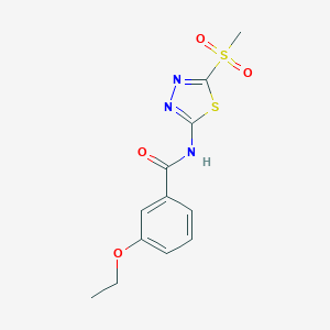 molecular formula C12H13N3O4S2 B360228 3-ethoxy-N-[5-(methylsulfonyl)-1,3,4-thiadiazol-2-yl]benzamide CAS No. 901658-34-2