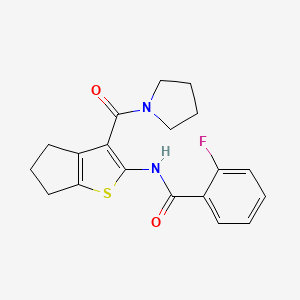 2-fluoro-N-[3-(1-pyrrolidinylcarbonyl)-5,6-dihydro-4H-cyclopenta[b]thien-2-yl]benzamide