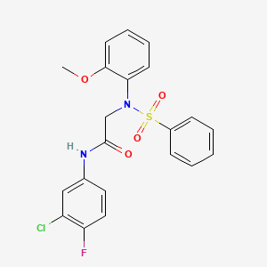 N~1~-(3-chloro-4-fluorophenyl)-N~2~-(2-methoxyphenyl)-N~2~-(phenylsulfonyl)glycinamide