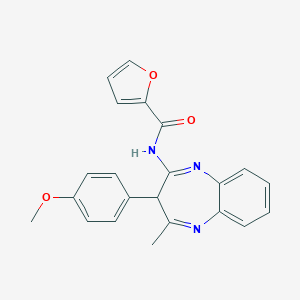 molecular formula C22H19N3O3 B360232 N-[3-(4-methoxyphenyl)-4-methyl-3H-1,5-benzodiazepin-2-yl]-2-furamide CAS No. 903462-27-1