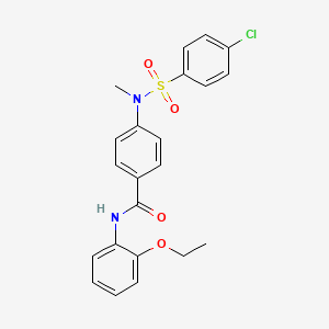 molecular formula C22H21ClN2O4S B3602320 4-[[(4-chlorophenyl)sulfonyl](methyl)amino]-N-(2-ethoxyphenyl)benzamide 