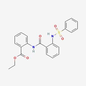 molecular formula C22H20N2O5S B3602326 ethyl 2-({2-[(phenylsulfonyl)amino]benzoyl}amino)benzoate 