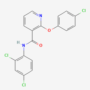 molecular formula C18H11Cl3N2O2 B3602333 2-(4-chlorophenoxy)-N-(2,4-dichlorophenyl)nicotinamide 