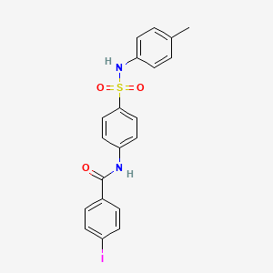 molecular formula C20H17IN2O3S B3602338 4-iodo-N-(4-{[(4-methylphenyl)amino]sulfonyl}phenyl)benzamide 