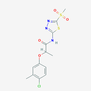 molecular formula C13H14ClN3O4S2 B360235 2-(4-chloro-3-methylphenoxy)-N-[5-(methylsulfonyl)-1,3,4-thiadiazol-2-yl]propanamide CAS No. 905776-53-6