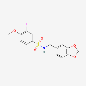 N-(1,3-benzodioxol-5-ylmethyl)-3-iodo-4-methoxybenzenesulfonamide