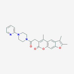 molecular formula C25H25N3O4 B360238 2,3,5-trimethyl-6-{2-oxo-2-[4-(2-pyridinyl)-1-piperazinyl]ethyl}-7H-furo[3,2-g]chromen-7-one CAS No. 921145-13-3