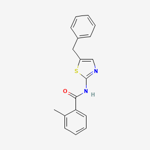 molecular formula C18H16N2OS B3602402 N-(5-benzyl-1,3-thiazol-2-yl)-2-methylbenzamide 