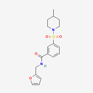 N-[(FURAN-2-YL)METHYL]-3-[(4-METHYLPIPERIDIN-1-YL)SULFONYL]BENZAMIDE