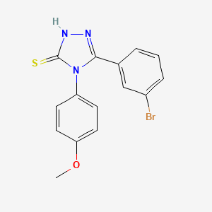 molecular formula C15H12BrN3OS B3602455 5-(3-bromophenyl)-4-(4-methoxyphenyl)-2,4-dihydro-3H-1,2,4-triazole-3-thione 