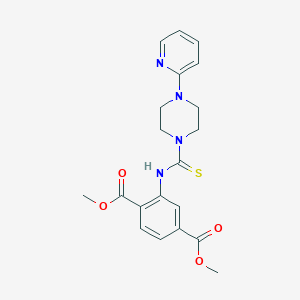 molecular formula C20H22N4O4S B3602487 1,4-DIMETHYL 2-{[4-(PYRIDIN-2-YL)PIPERAZINE-1-CARBOTHIOYL]AMINO}BENZENE-1,4-DICARBOXYLATE 