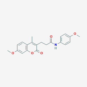 molecular formula C21H21NO5 B360250 3-(7-methoxy-4-methyl-2-oxo-2H-chromen-3-yl)-N-(4-methoxyphenyl)propanamide CAS No. 879479-26-2