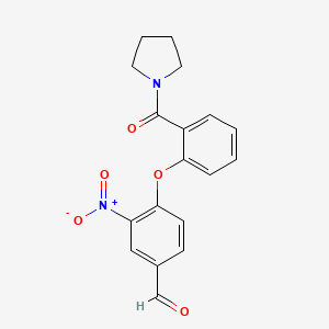 3-nitro-4-[2-(1-pyrrolidinylcarbonyl)phenoxy]benzaldehyde