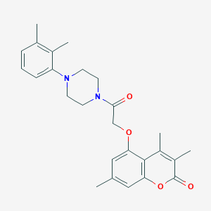 molecular formula C26H30N2O4 B360253 5-{2-[4-(2,3-dimethylphenyl)-1-piperazinyl]-2-oxoethoxy}-3,4,7-trimethyl-2H-chromen-2-one CAS No. 902319-44-2