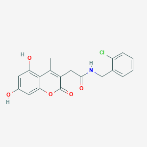 molecular formula C19H16ClNO5 B360254 N-(2-chlorobenzyl)-2-(5,7-dihydroxy-4-methyl-2-oxo-2H-chromen-3-yl)acetamide CAS No. 902321-87-3