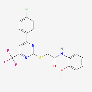 2-{[4-(4-chlorophenyl)-6-(trifluoromethyl)-2-pyrimidinyl]thio}-N-(2-methoxyphenyl)acetamide