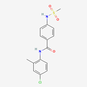 molecular formula C15H15ClN2O3S B3602588 N-(4-chloro-2-methylphenyl)-4-[(methylsulfonyl)amino]benzamide 