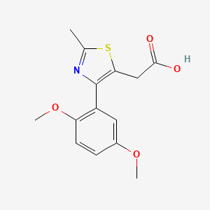 molecular formula C14H15NO4S B3602612 [4-(2,5-dimethoxyphenyl)-2-methyl-1,3-thiazol-5-yl]acetic acid 