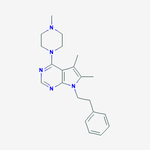 molecular formula C21H27N5 B360263 5,6-dimethyl-4-(4-methyl-1-piperazinyl)-7-(2-phenylethyl)-7H-pyrrolo[2,3-d]pyrimidine CAS No. 903184-72-5