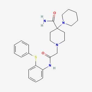 molecular formula C25H32N4O2S B3602646 1'-(2-oxo-2-{[2-(phenylthio)phenyl]amino}ethyl)-1,4'-bipiperidine-4'-carboxamide 