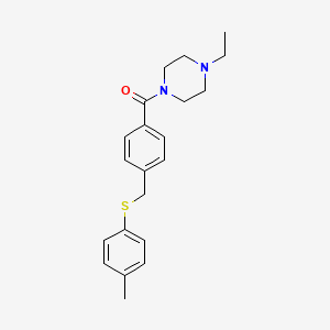 1-ethyl-4-(4-{[(4-methylphenyl)thio]methyl}benzoyl)piperazine