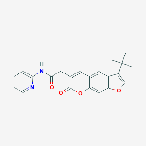 molecular formula C23H22N2O4 B360271 2-(3-tert-butyl-5-methyl-7-oxo-7H-furo[3,2-g]chromen-6-yl)-N-(2-pyridinyl)acetamide CAS No. 903859-49-4