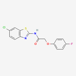 molecular formula C15H10ClFN2O2S B3602713 N-(6-chloro-1,3-benzothiazol-2-yl)-2-(4-fluorophenoxy)acetamide 