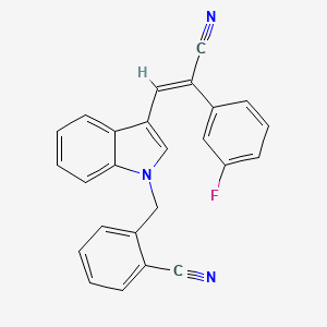 2-({3-[2-cyano-2-(3-fluorophenyl)vinyl]-1H-indol-1-yl}methyl)benzonitrile