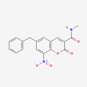 6-benzyl-N-methyl-8-nitro-2-oxo-2H-chromene-3-carboxamide