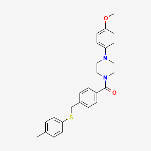 1-(4-methoxyphenyl)-4-(4-{[(4-methylphenyl)thio]methyl}benzoyl)piperazine